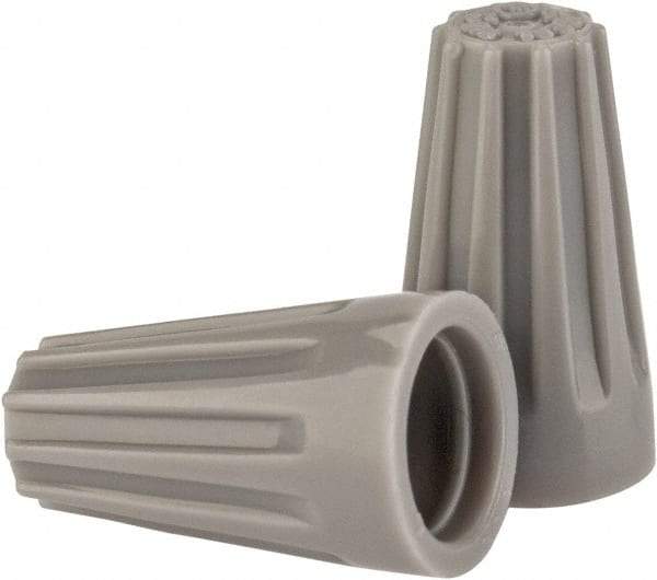 Ideal - 2, 22 to 2, 16 AWG, 300 Volt, Flame Retardant, Standard Twist on Wire Connector - Gray, 221°F - A1 Tooling