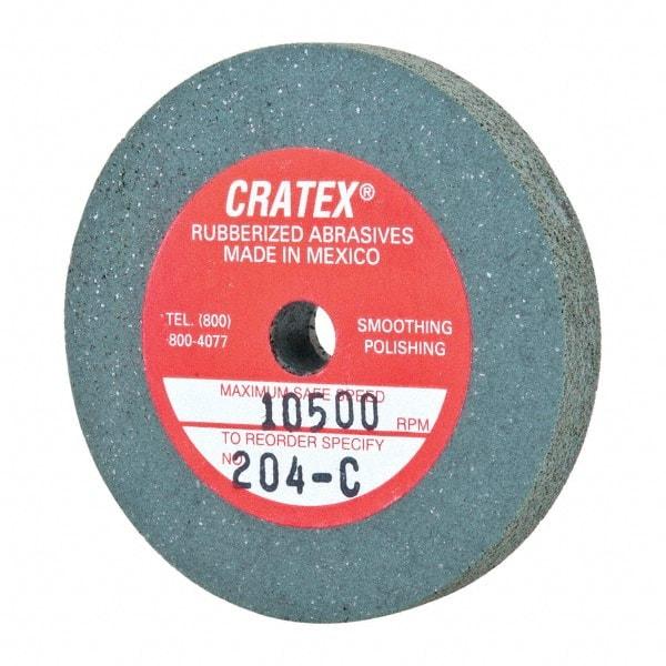 Cratex - 2" Diam x 1/4" Hole x 1/4" Thick, Surface Grinding Wheel - Silicon Carbide, Coarse Grade, 10,500 Max RPM, Rubber Bond, No Recess - A1 Tooling