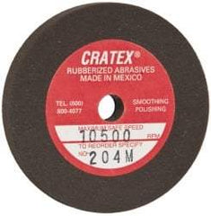 Cratex - 2" Diam x 1/4" Hole x 1/4" Thick, Surface Grinding Wheel - Silicon Carbide, Medium Grade, 10,500 Max RPM, Rubber Bond, No Recess - A1 Tooling