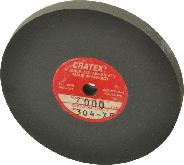 Cratex - 3" Diam x 1/4" Hole x 1/4" Thick, Surface Grinding Wheel - Silicon Carbide, Extra Fine Grade, 7,000 Max RPM, Rubber Bond, No Recess - A1 Tooling