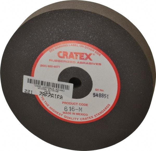 Cratex - 6" Diam x 1/2" Hole x 1" Thick, Surface Grinding Wheel - Silicon Carbide, Medium Grade, 3,600 Max RPM, Rubber Bond, No Recess - A1 Tooling