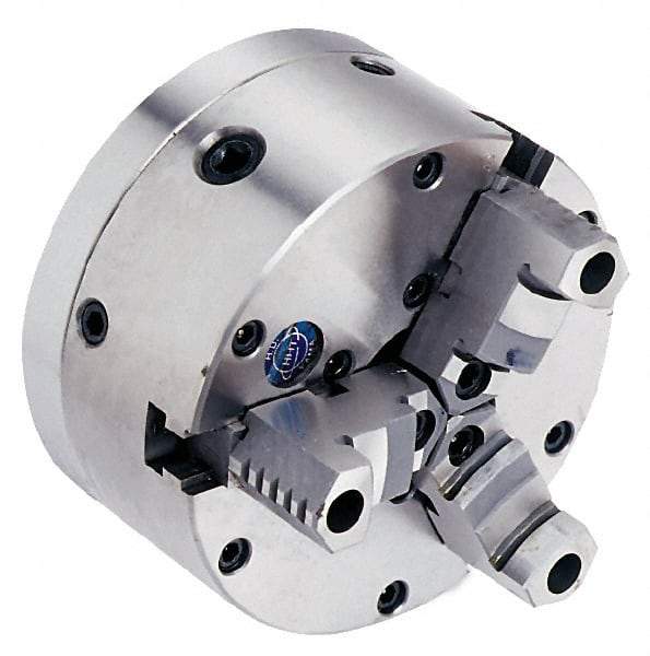 Vectrax - 3 Jaws, 6" Diam, Self Centering Manual Lathe Chuck - Includes Back Plate - A1 Tooling