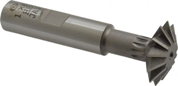 Interstate - 1° 1" Cut Diam, 5/16" Cut Width, 1/2" Shank, High Speed Steel Double-Angle Cutter - A1 Tooling