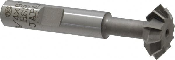 Interstate - 3/4° 3/4" Cut Diam, 1/4" Cut Width, 3/8" Shank, High Speed Steel Double-Angle Cutter - A1 Tooling