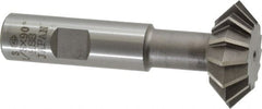 Interstate - 1-3/8° 1-3/8" Cut Diam, 1/2" Cut Width, 5/8" Shank, High Speed Steel Double-Angle Cutter - A1 Tooling