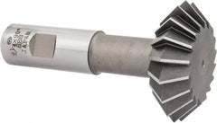 Interstate - 2-1/4° 2-1/4" Cut Diam, 3/4" Cut Width, 7/8" Shank, High Speed Steel Double-Angle Cutter - A1 Tooling