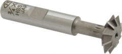 Interstate - 3/4° 3/4" Cut Diam, 3/16" Cut Width, 3/8" Shank, Cobalt Double-Angle Cutter - A1 Tooling