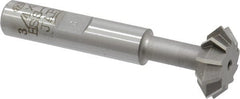 Interstate - 3/4° 3/4" Cut Diam, 1/4" Cut Width, 3/8" Shank, Cobalt Double-Angle Cutter - A1 Tooling