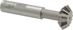 Interstate - 1° 1" Cut Diam, 3/8" Cut Width, 1/2" Shank, Cobalt Double-Angle Cutter - A1 Tooling