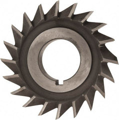 Value Collection - 2-1/2" Diam x 1/2" Width of Cut, 45° Included Angle, Arbor Connection, High Speed Steel Single Angle Cutter - Right Hand Cut, Oxide Finish - A1 Tooling