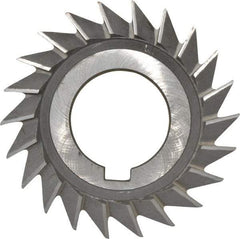 Value Collection - 3" Diam x 1/2" Width of Cut, 45° Included Angle, Arbor Connection, High Speed Steel Single Angle Cutter - Right Hand Cut, Oxide Finish - A1 Tooling