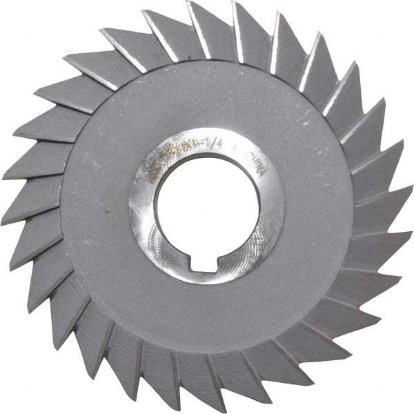 Interstate - 5" Diam x 3/4" Width of Cut, 45° Included Angle, Arbor Connection, High Speed Steel Single Angle Cutter - Right Hand Cut, Oxide Finish - A1 Tooling