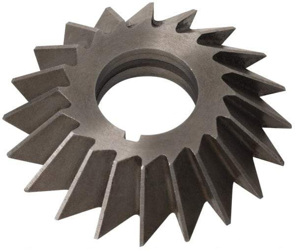 Value Collection - 5" Diam x 3/4" Width of Cut, 45° Included Angle, Arbor Connection, High Speed Steel Single Angle Cutter - Left Hand Cut, Uncoated - A1 Tooling