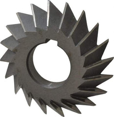 Value Collection - 2-3/4" Diam x 1/2" Width of Cut, 45° Included Angle, Arbor Connection, High Speed Steel Single Angle Cutter - Left Hand Cut, Oxide Finish - A1 Tooling