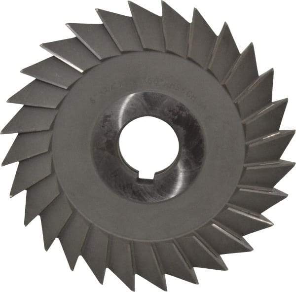 Value Collection - 6" Diam x 3/4" Width of Cut, 60° Included Angle, Arbor Connection, High Speed Steel Single Angle Cutter - Right Hand Cut, Oxide Finish - A1 Tooling