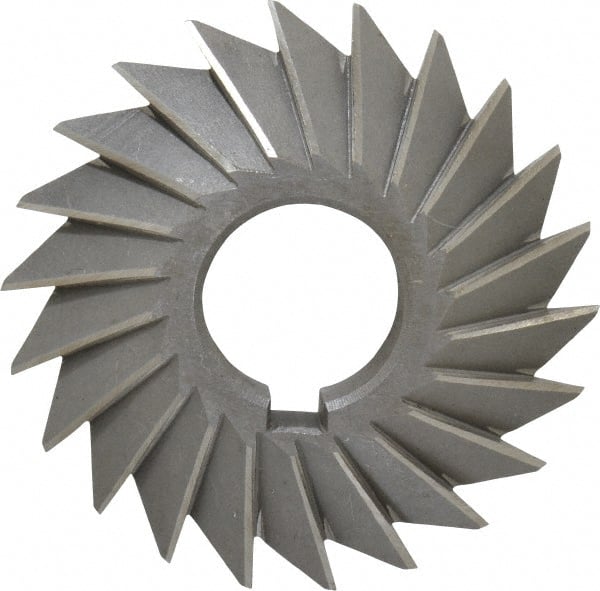 Value Collection - 3° 3" Cut Diam, 5/8" Cut Width, 1" Arbor, High Speed Steel Double-Angle Cutter - A1 Tooling