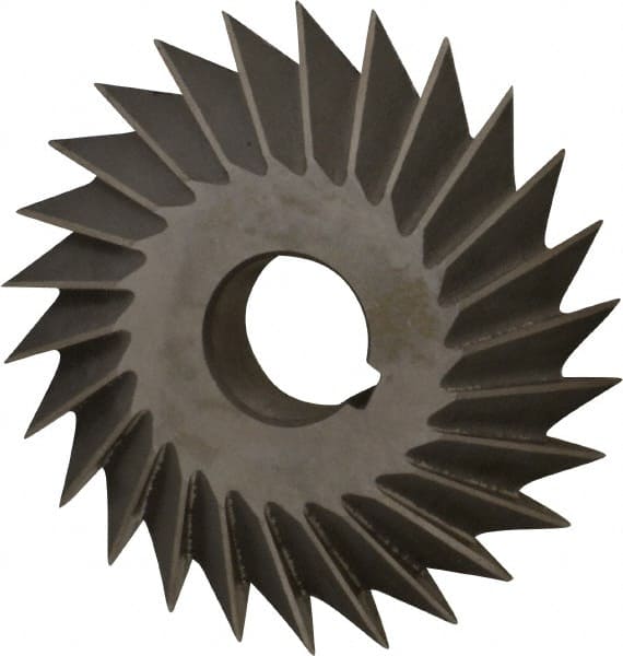 Value Collection - 4° 4" Cut Diam, 3/4" Cut Width, 1" Arbor, High Speed Steel Double-Angle Cutter - A1 Tooling