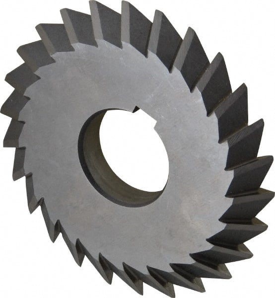 Value Collection - 4° 4" Cut Diam, 1/2" Cut Width, 1-1/4" Arbor, High Speed Steel Double-Angle Cutter - A1 Tooling