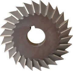 Value Collection - 4° 4" Cut Diam, 3/4" Cut Width, 1" Arbor, High Speed Steel Double-Angle Cutter - A1 Tooling