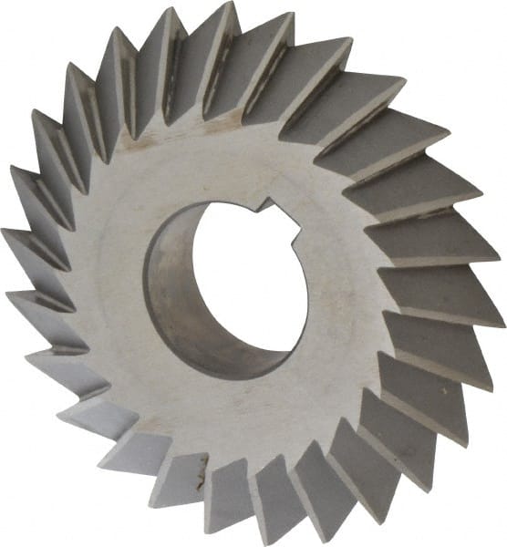 Value Collection - 4° 4" Cut Diam, 3/4" Cut Width, 1-1/4" Arbor, High Speed Steel Double-Angle Cutter - A1 Tooling