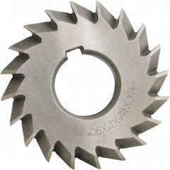 Made in USA - 4° 4" Cut Diam, 1/2" Cut Width, 1-1/4" Arbor, High Speed Steel Double-Angle Cutter - A1 Tooling