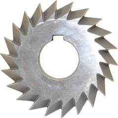 Value Collection - 3° 3" Cut Diam, 5/8" Cut Width, 1" Arbor, High Speed Steel Double-Angle Cutter - A1 Tooling