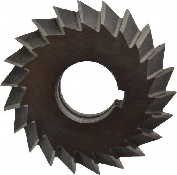 Value Collection - 3° 3" Cut Diam, 3/4" Cut Width, 1" Arbor, High Speed Steel Double-Angle Cutter - A1 Tooling