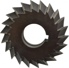 Value Collection - 3° 3" Cut Diam, 3/4" Cut Width, 1" Arbor, High Speed Steel Double-Angle Cutter - A1 Tooling