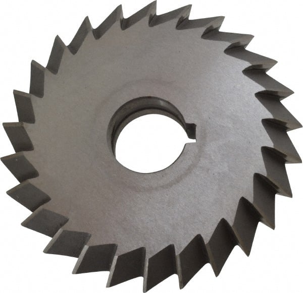 Value Collection - 4° 4" Cut Diam, 3/4" Cut Width, 1" Arbor, High Speed Steel Double-Angle Cutter - A1 Tooling