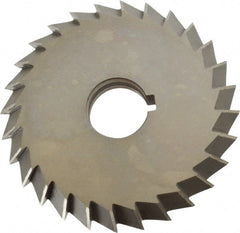 Value Collection - 5° 5" Cut Diam, 3/4" Cut Width, 1-1/4" Arbor, High Speed Steel Double-Angle Cutter - A1 Tooling