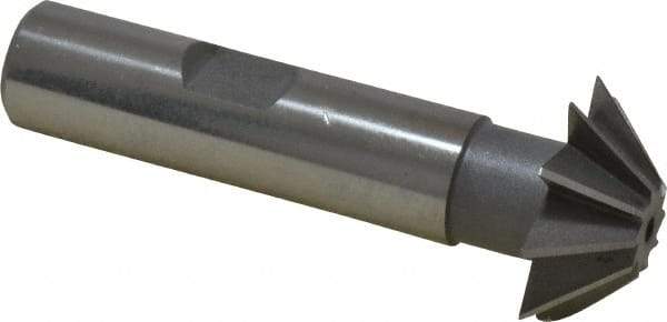 Value Collection - 1" Diam x 5/16" Width of Cut, 45° Included Angle, Shank Connection, High Speed Steel Single Angle Cutter - 1/2" Shank Diam, 2-1/2" Overall Length, Right Hand Cut, Uncoated - A1 Tooling