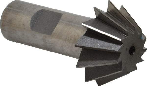 Value Collection - 1-1/2" Diam x 5/8" Width of Cut, 60° Included Angle, Shank Connection, High Speed Steel Single Angle Cutter - 3/4" Shank Diam, 2-3/4" Overall Length, Right Hand Cut, Uncoated - A1 Tooling