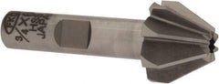 Interstate - 3/4" Large x 5/16" Small Diam, 17/32" Width of Cut, 60° Included Angle, High Speed Steel Face Angle Cutter - 3/8" Shank Diam, 2-3/32" Overall Length, Weldon Flat - A1 Tooling