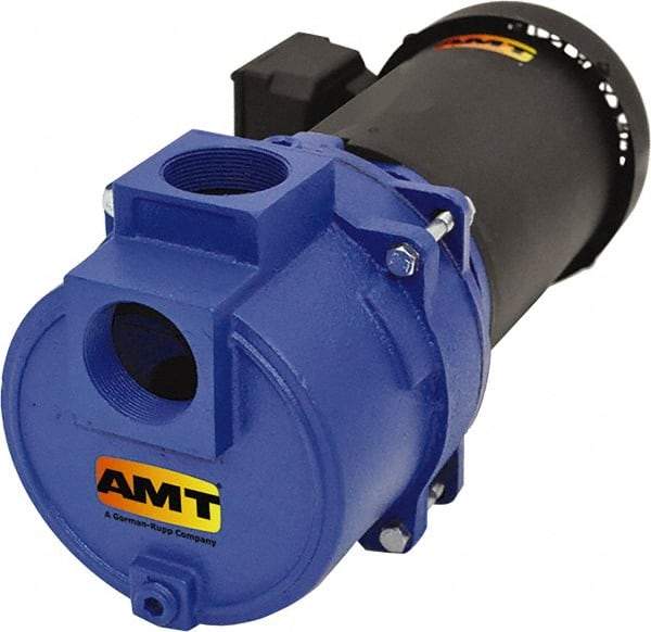 American Machine & Tool - 230/460 Volt, 8/4 Amp, 3 Phase, 3 HP, Self Priming Sewage Trash Pump - 56J Frame, 2 Inch Inlet, TEFC Motor, Cast Iron Housing, Stainless Steel Impeller, Buna N Seal - A1 Tooling