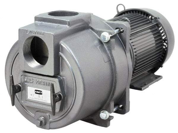 American Machine & Tool - 230/460 Volt, 47/24 Amp, 3 Phase, 15 HP, Self Priming Sewage Trash Pump - 215JM Frame, 4 Inch Inlet, TEFC Motor, Cast Iron Housing, Stainless Steel Impeller, Buna N Seal - A1 Tooling