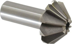 Interstate - 1-5/8" Large x 5/8" Small Diam, 11/16" Width of Cut, 90° Included Angle, Cobalt Face Angle Cutter - 3/4" Shank Diam, 2-11/16" Overall Length, Weldon Flat - A1 Tooling