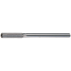 Chucking Reamer: 1/4″ Dia, 6″ OAL, 1-1/2″ Flute Length, Straight Shank, High Speed Steel 4 Flute, RH