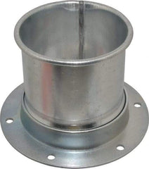 Made in USA - 4" ID Galvanized Duct Flange Adapter - 5" Long, 24 Gage - A1 Tooling