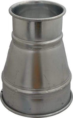 Made in USA - 6-4" ID Galvanized Duct Reducer - 8" Long, 22 Gage - A1 Tooling