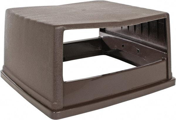 Rubbermaid - Rectangle Lid for Use with 56 Gal Rectangular Trash Cans - Brown, Polyethylene, For Glutton Trash Cans - A1 Tooling