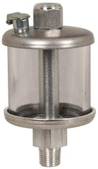 LDI Industries - 1 Outlet, Polymer Bowl, 40.7 mL No Flow Control Oil Reservoir - 1/4 NPTF Outlet, 1-3/4" Diam x 2-61/64" High, 60°C Max - A1 Tooling