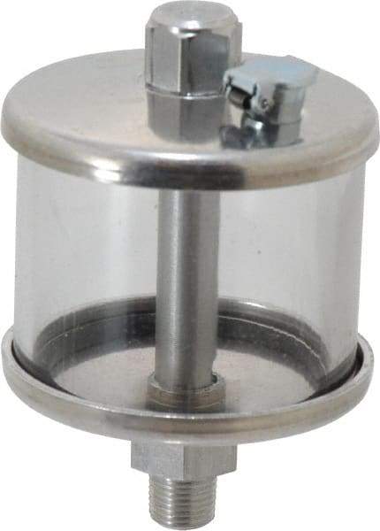 LDI Industries - 1 Outlet, Polymer Bowl, 51.8 mL No Flow Control Oil Reservoir - 1/8 NPTF Outlet, 2" Diam x 3-1/8" High, 60°C Max - A1 Tooling