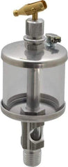 LDI Industries - 1 Outlet, Polymer Bowl, 44.4 mL Manual-Adjustable Oil Reservoir - 1/4 NPTF Outlet, 1-3/4" Diam x 5-3/8" High, 71.11°C Max - A1 Tooling