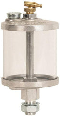 LDI Industries - 1 Outlet, Acrylic Bowl, Manual-Adjustable Oil Reservoir - 5/6-18 Straight Outlet, 4-1/4" Diam x 8-1/4" High - A1 Tooling