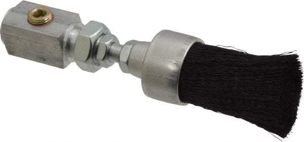 LDI Industries - 1" Width/Diam, PTF Thread Oil Reservoir Lubrication Brushes - 1-5/8" Bristle Length, 250°F, 3-5/8" Length Under Mounting Thread, Straight Shank - A1 Tooling