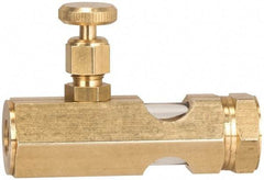 LDI Industries - 1/2 Outlet Thread, 1/2 Inlet Thread, Brass, Straight Valve, Oil Reservoir Needle Valve - 1 Outlet, MNPTF Inlet Thread, MNPTF Outlet Thread - A1 Tooling