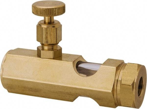 LDI Industries - 1/8 Outlet Thread, 1/8 Inlet Thread, Brass, Straight Valve, Oil Reservoir Needle Valve - 1 Outlet, FNPTF Inlet Thread, FNPTF Outlet Thread - A1 Tooling