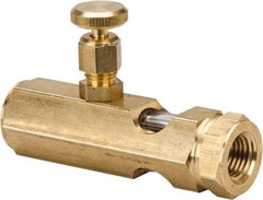 LDI Industries - 1/4 Outlet Thread, 1/4 Inlet Thread, Brass, Straight Valve, Oil Reservoir Needle Valve - 1 Outlet, FNPTF Inlet Thread, FNPTF Outlet Thread - A1 Tooling