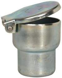 Gits - Steel, Zinc Plated, Shoulder Drive One Piece, Straight Oil Hole Cover - 1.253-1.255" Drive Diam, 1-1/4" Drive-In Hole Diam, 13/16" Drive Length, 1-11/16" Overall Height - A1 Tooling