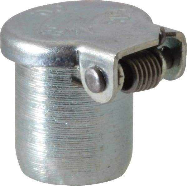 Gits - Steel, Zinc Plated, Plain Drive One Piece, Straight Oil Hole Cover - 0.378-0.380" Drive Diam, 3/8" Drive-In Hole Diam, 1/4" Drive Length, 1/2" Overall Height - A1 Tooling